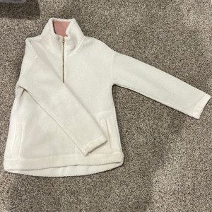 Old navy white quarter-zip sherpa pullover